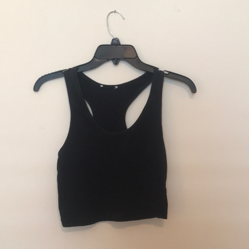 Black X-Small Razor Back Crop Top